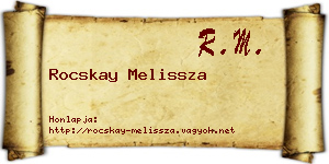 Rocskay Melissza névjegykártya